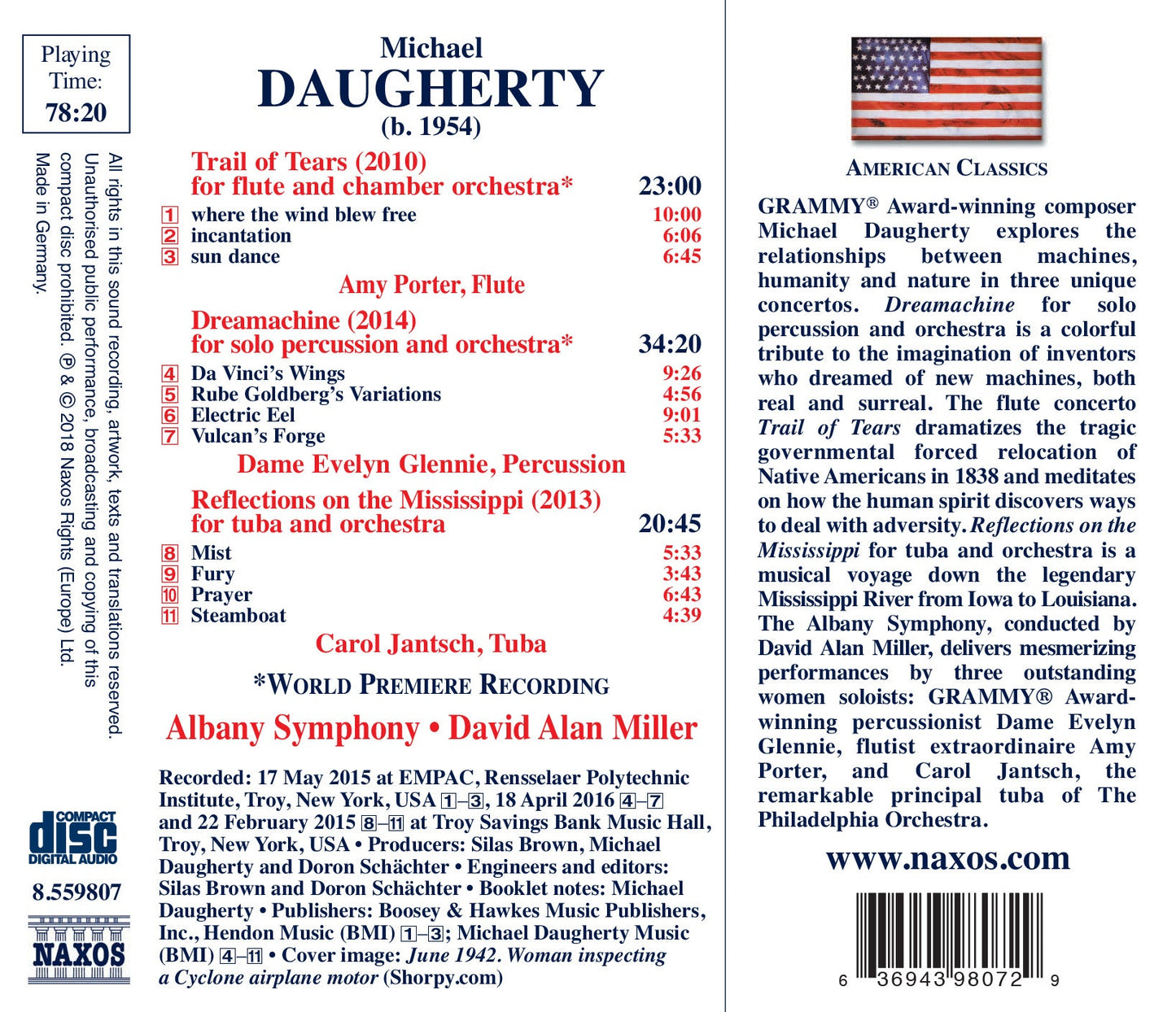 Daugherty: Dreamachine, Trail of Tears & Reflections on the
