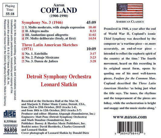 Copland: Symphony No. 3 & 3 Latin American Sketches