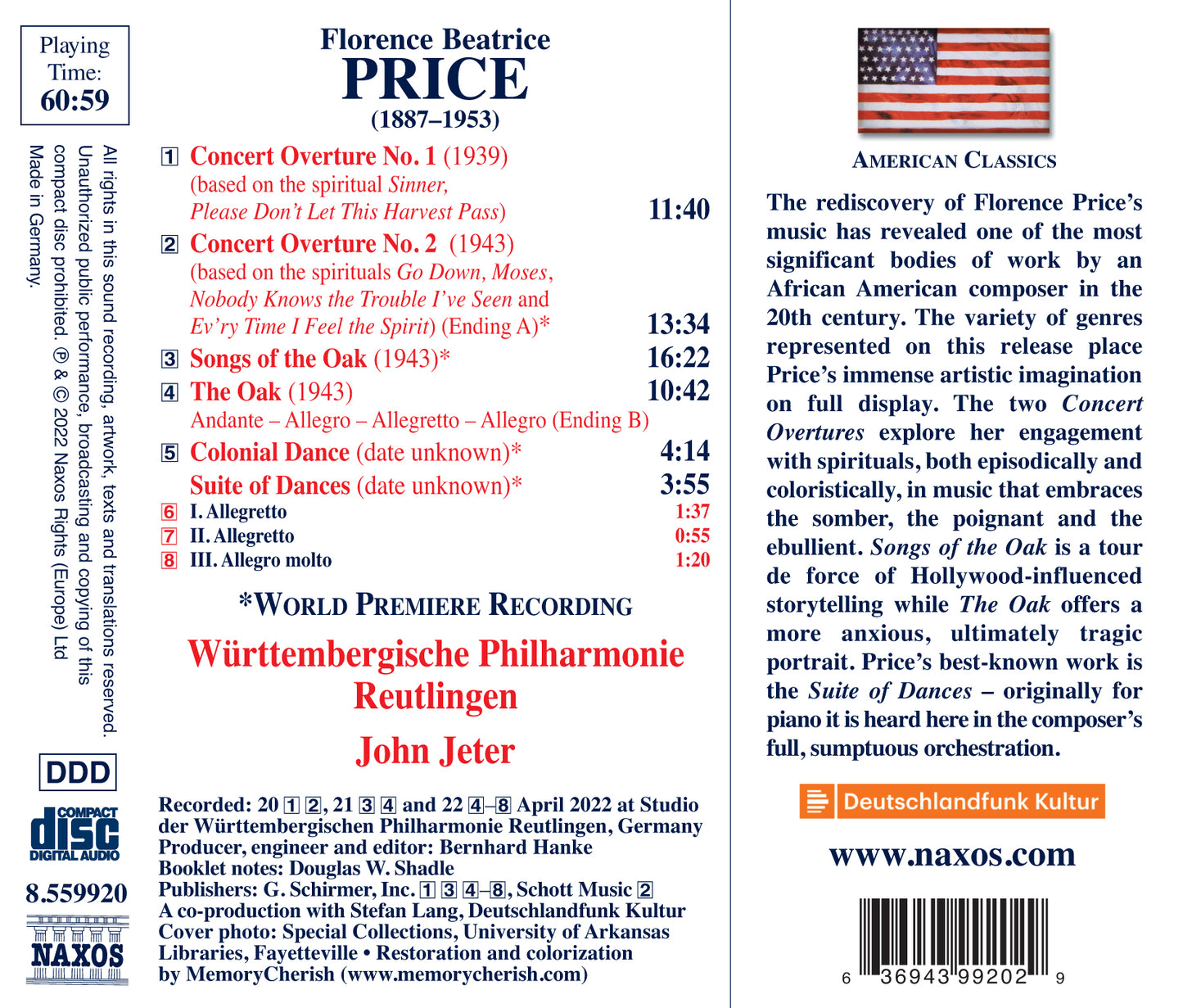 Price: Concert Overtures Nos. 1 & 2; Songs Of The Oak; The O