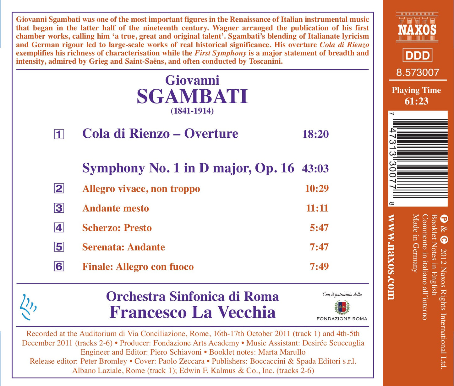 Sgambati: Symphony No. 1