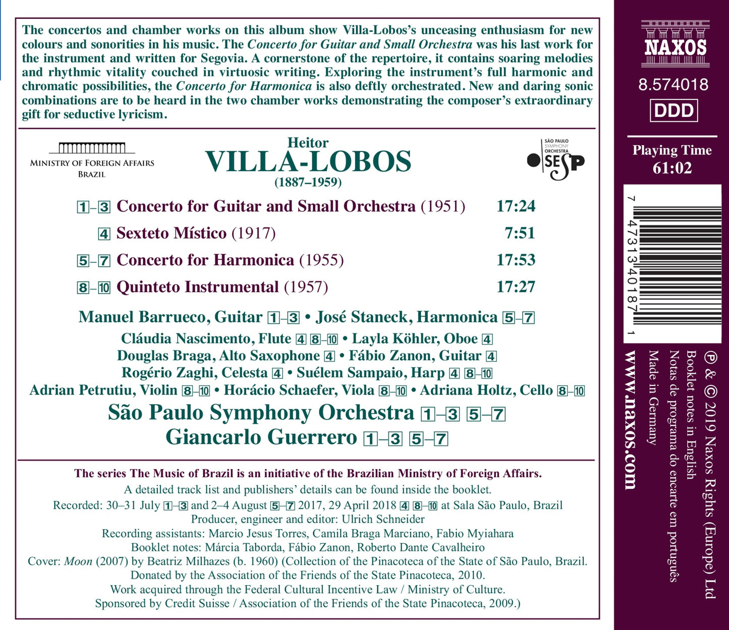 Villa-Lobos: Guitar Concerto - Harmonica Concerto  Various