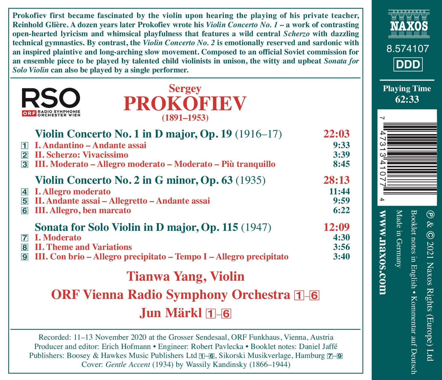 Prokofiev: Violin Concertos Nos. 1-2 - Sonata For Solo Violi