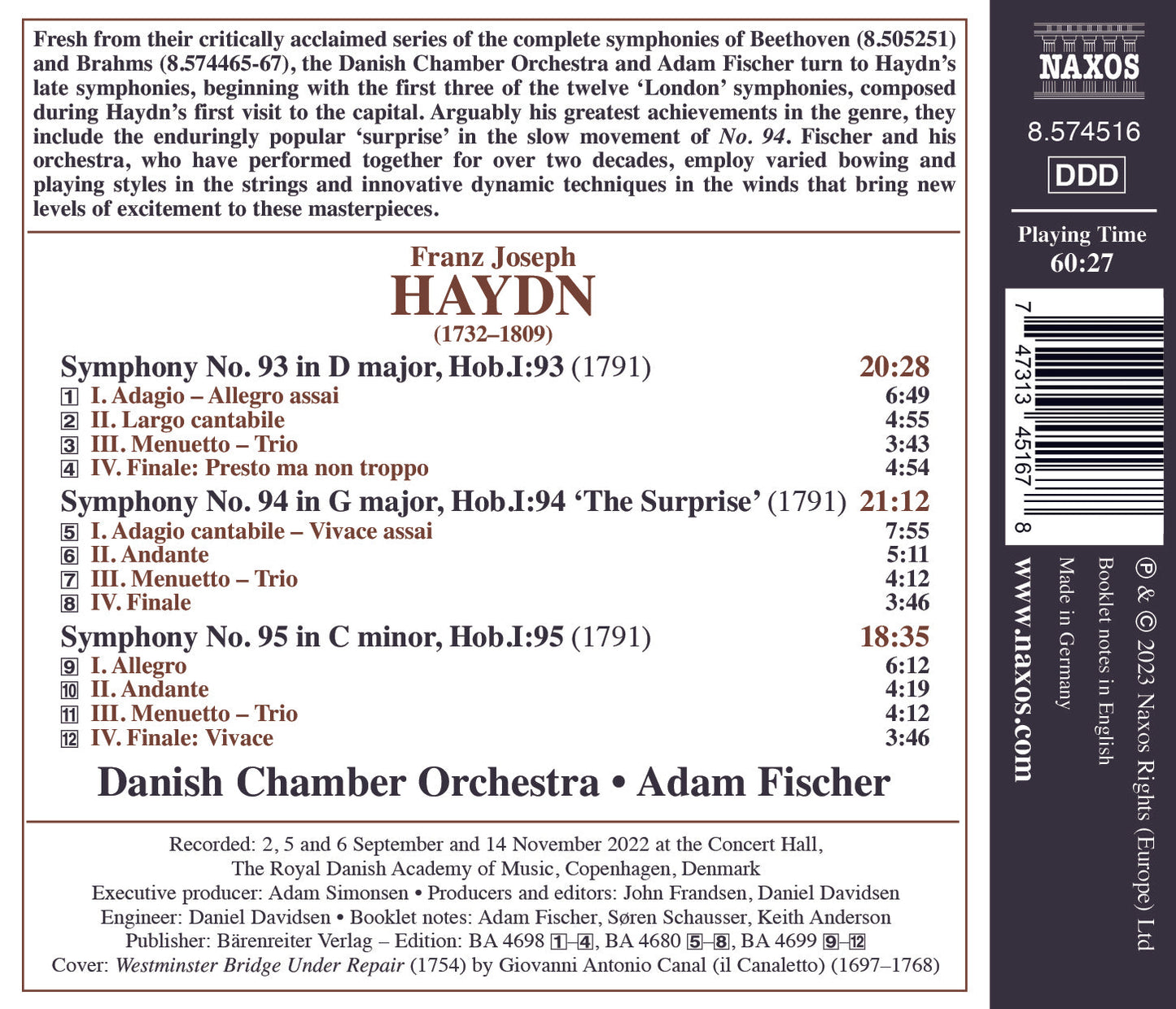 Haydn: Symphonies Nos. 93, 94 "The Surprise" & 95