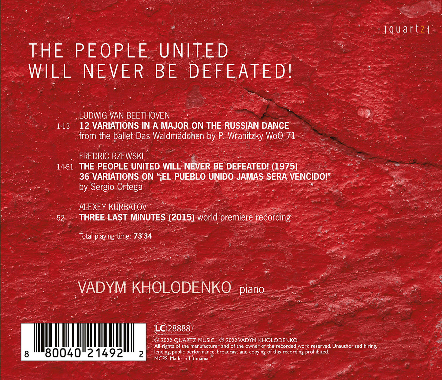 Beethoven, Kurbatov & Rzewski: The People United Will Never