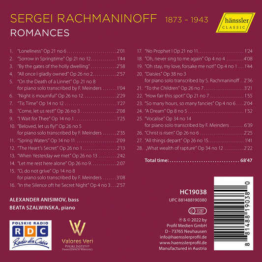 Rachmaninoff: Romances