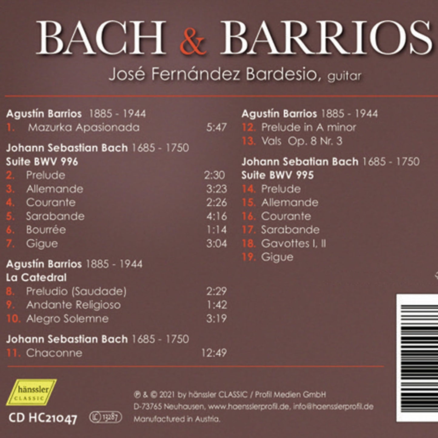 Bach & Barrios: Guitar Works