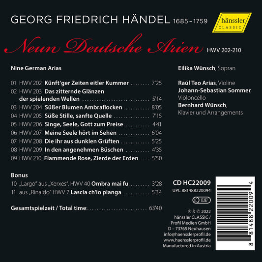 Handel: Neun Deutsche Arien (Nine German Arias)