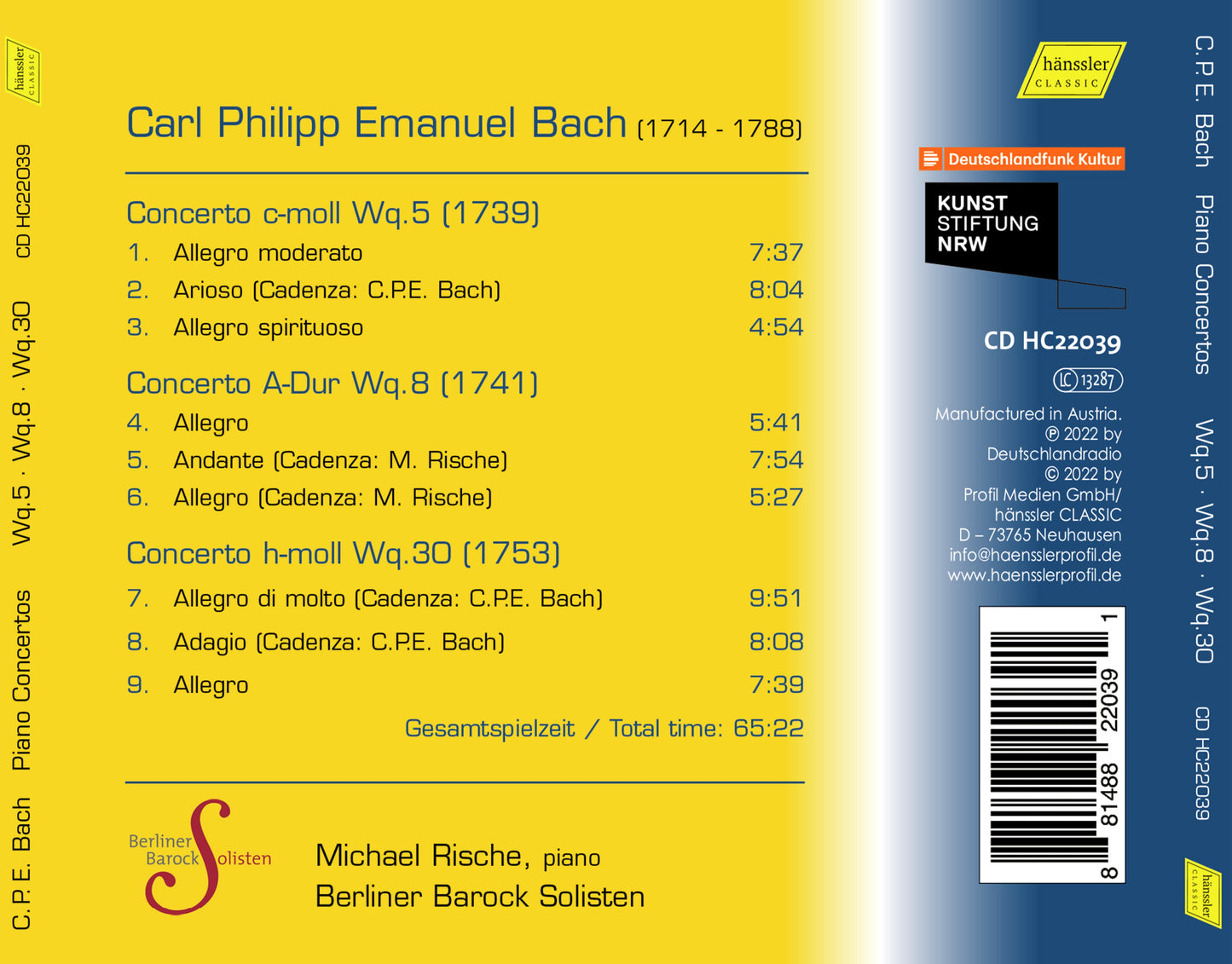C.P.E. Bach: Piano Concertos Wq.5, Wq.8, & Wq.30