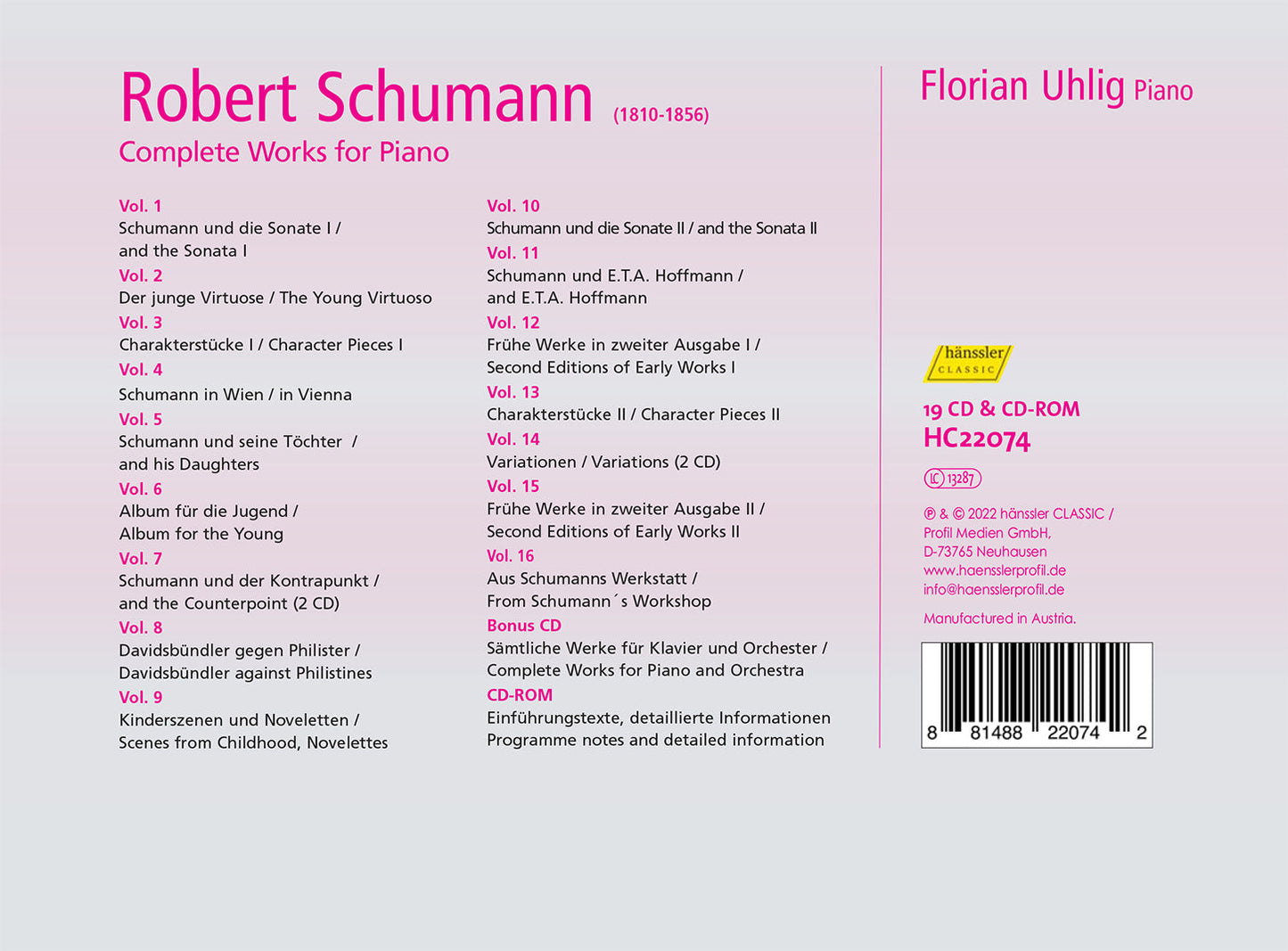 Schumann: Complete Works For Piano