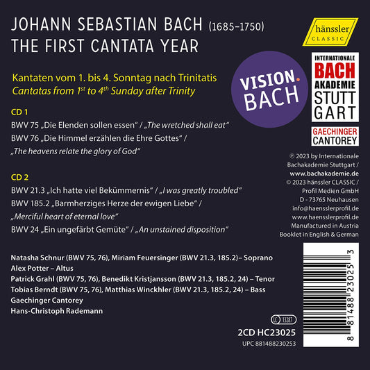 Vision.Bach, Vol. 1 - The First Cantata Year Gaechinger Cantorey, Natasha Schnur, Miriam Feuersinger