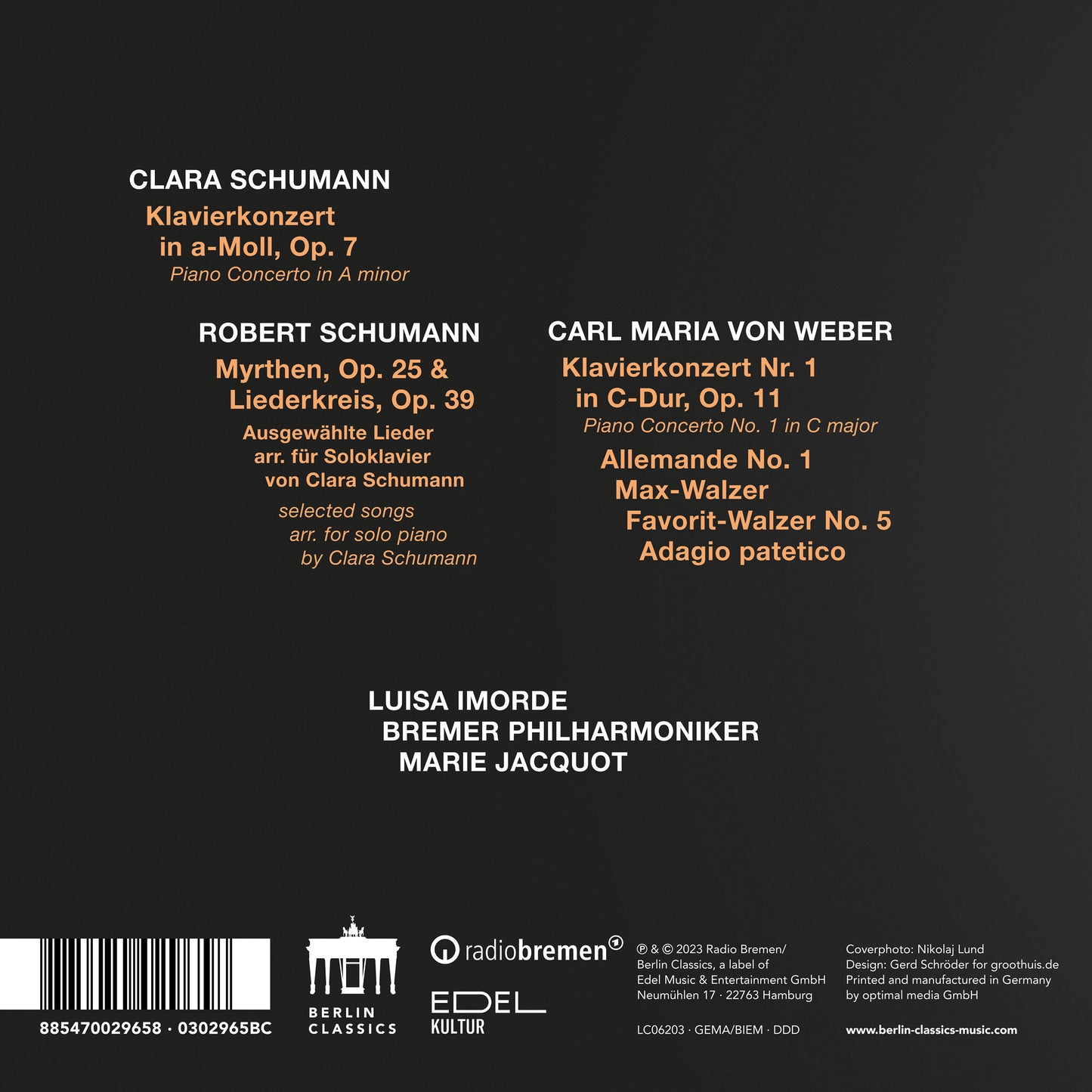 C. Schumann, R. Schumann & Weber: Piano Concertos