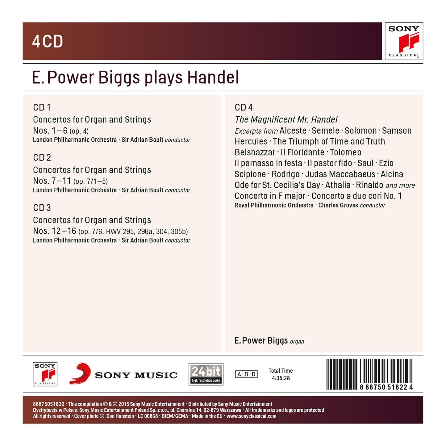 E. POWER BIGGS PLAYS HANDEL