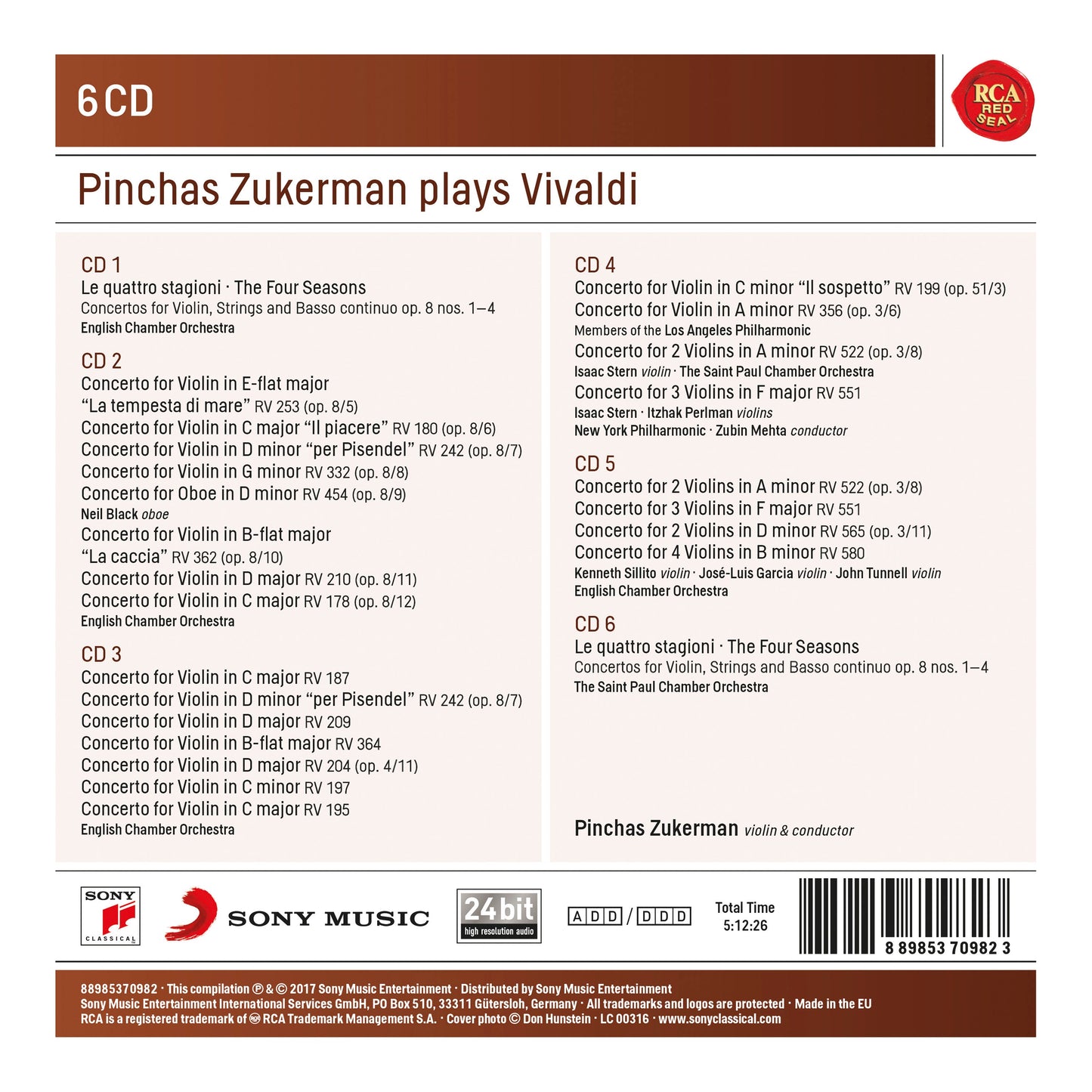 ZUKERMAN PLAYS VIVALDI
