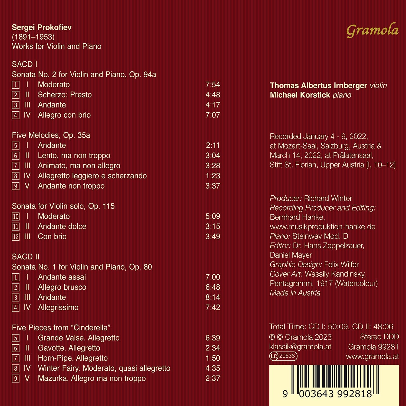 Prokofiev: Works for Violin & Piano