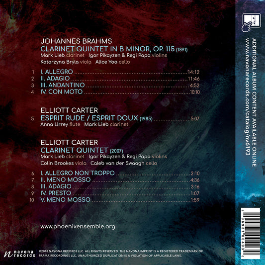 Brahms & Carter: Clarinet Quintets