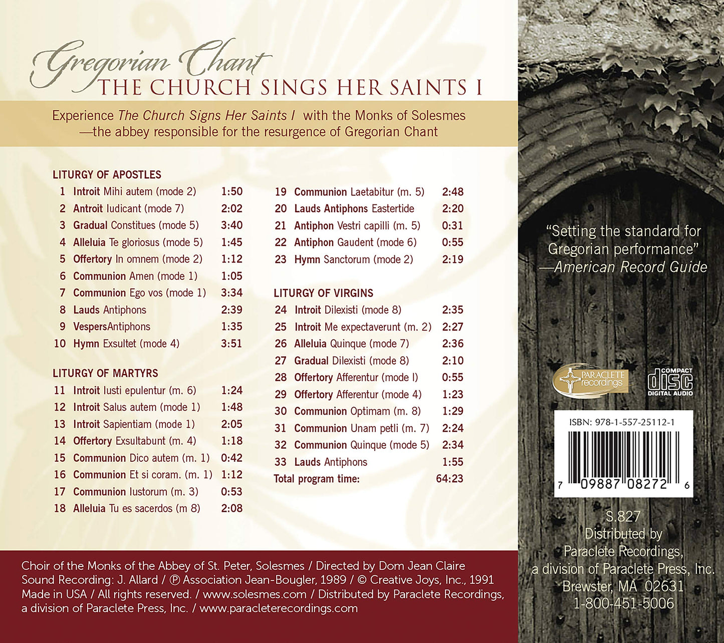 V1: THE CHURCH SINGS HER SAINT