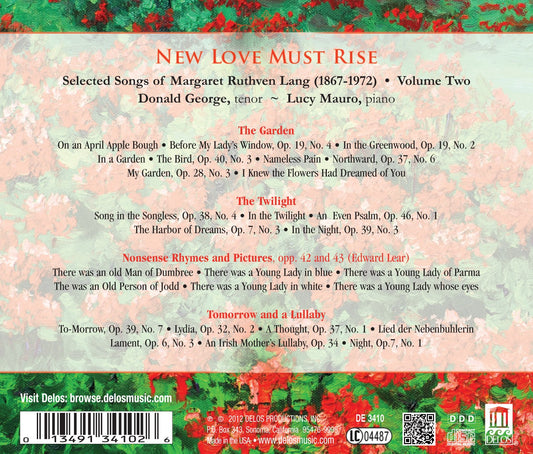 New Love Must Rise: Selected Songs of Margaret Ruthven Lang,