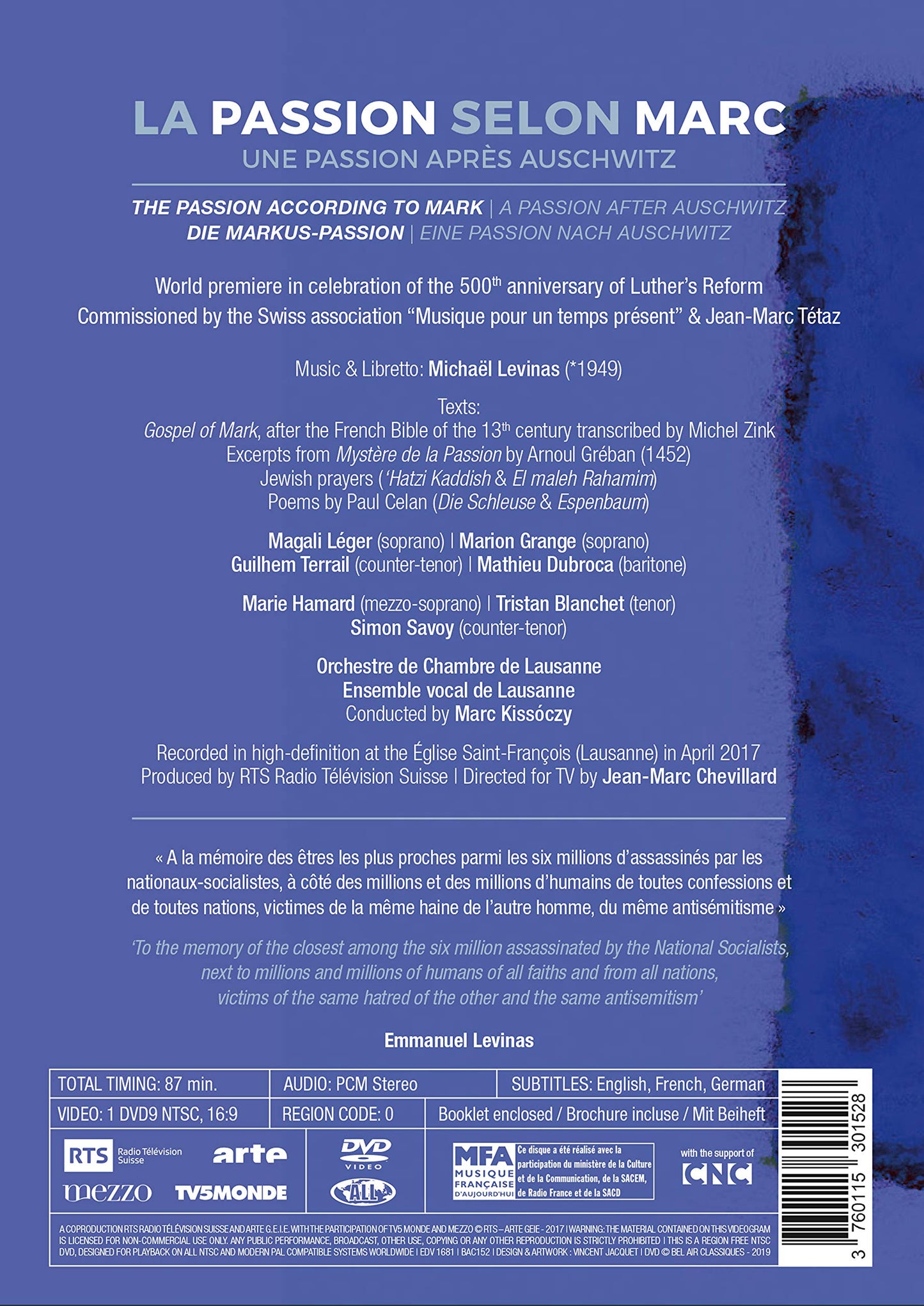 Levinas: La Passion selon Marc - Une Passion après Auschwitz