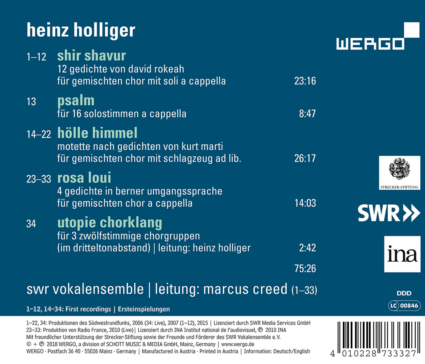 Holliger: choral utopia