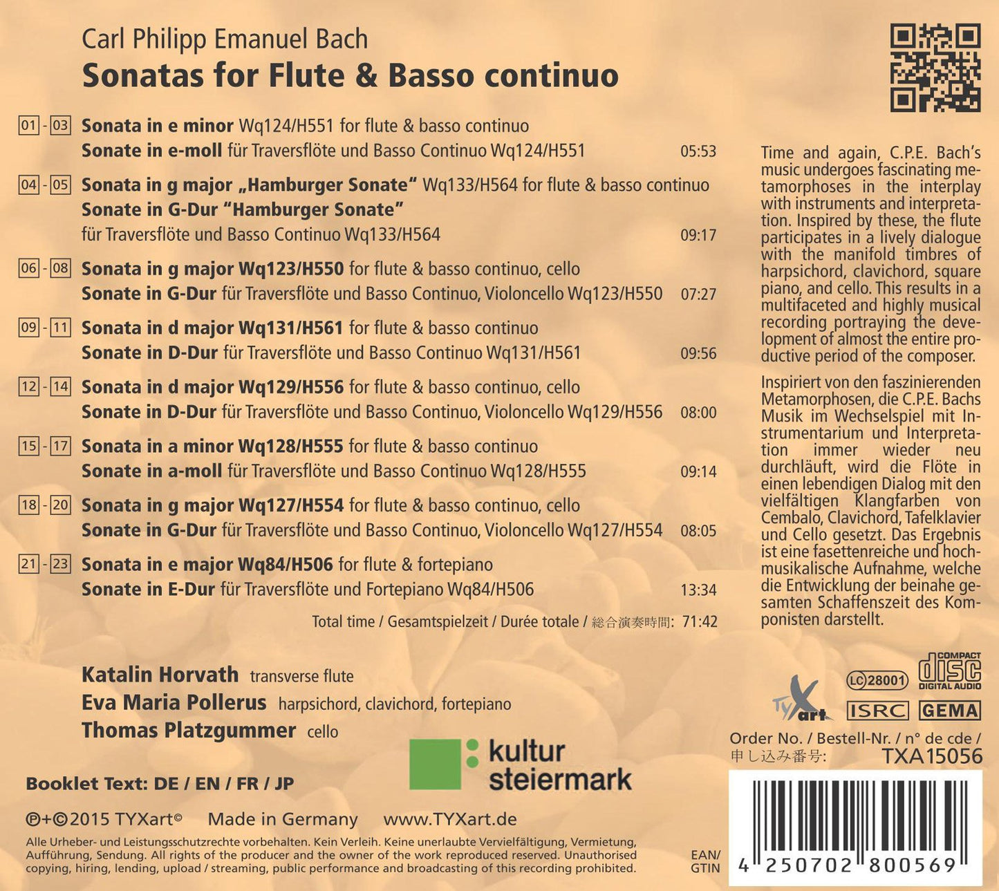 C.P.E Bach: Flute Sonatas