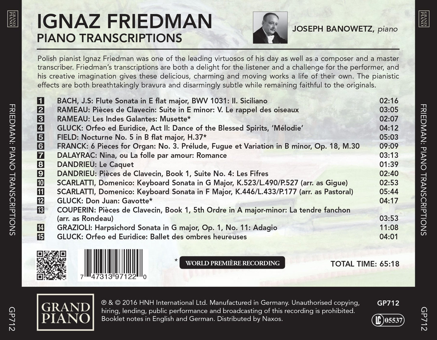 Friedman: Piano Transcriptions