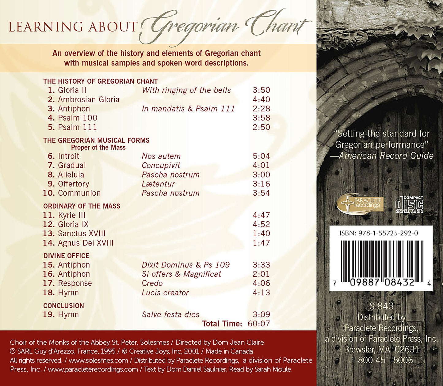 LEARNING ABOUT GREGORIAN CHANT