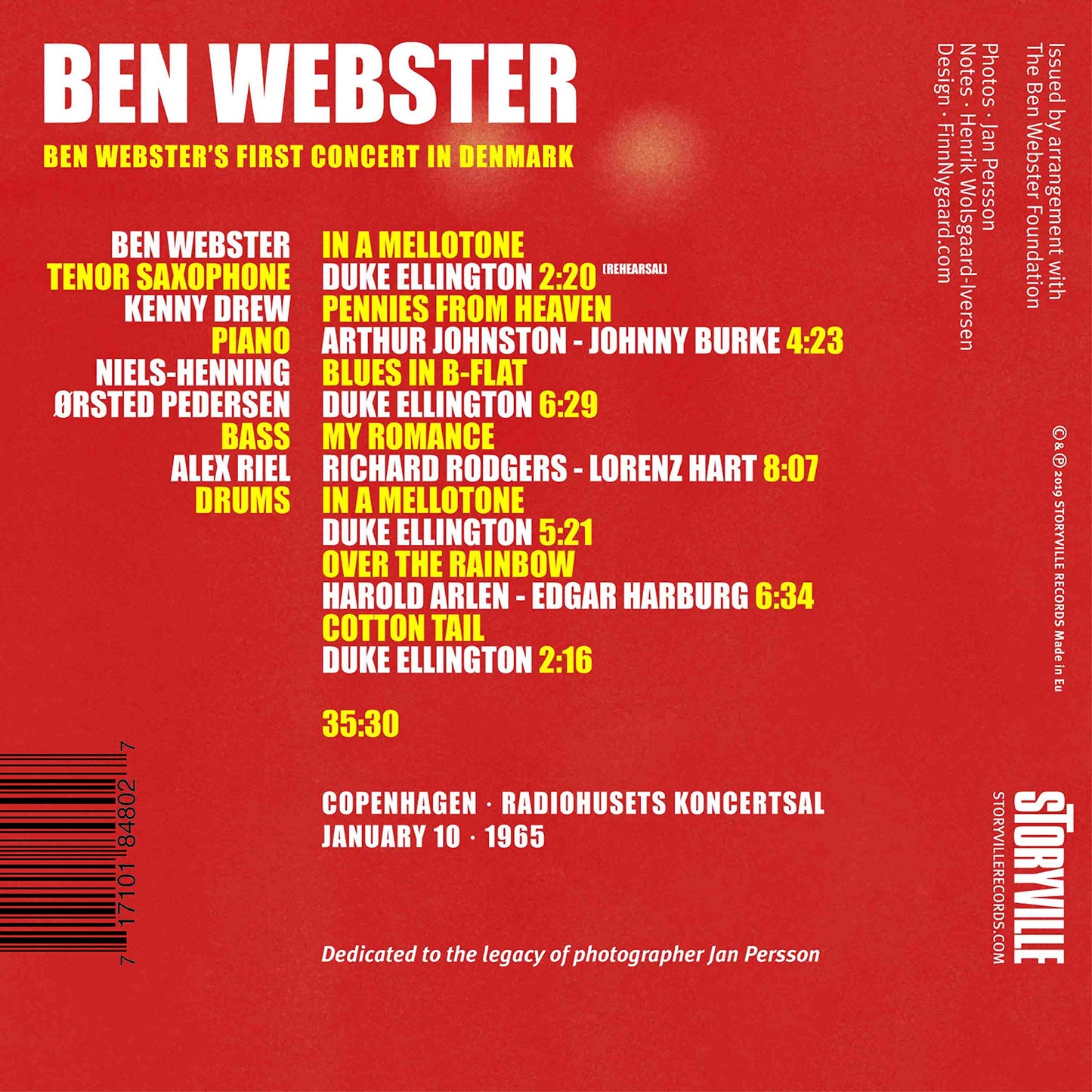 Ben Webster's First Concert in Denmark