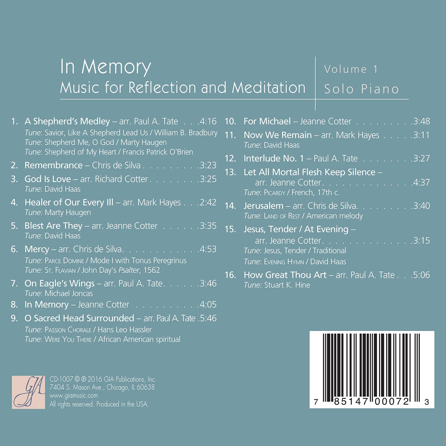 In Memory: Music for Reflection & Meditation, Vol. 1