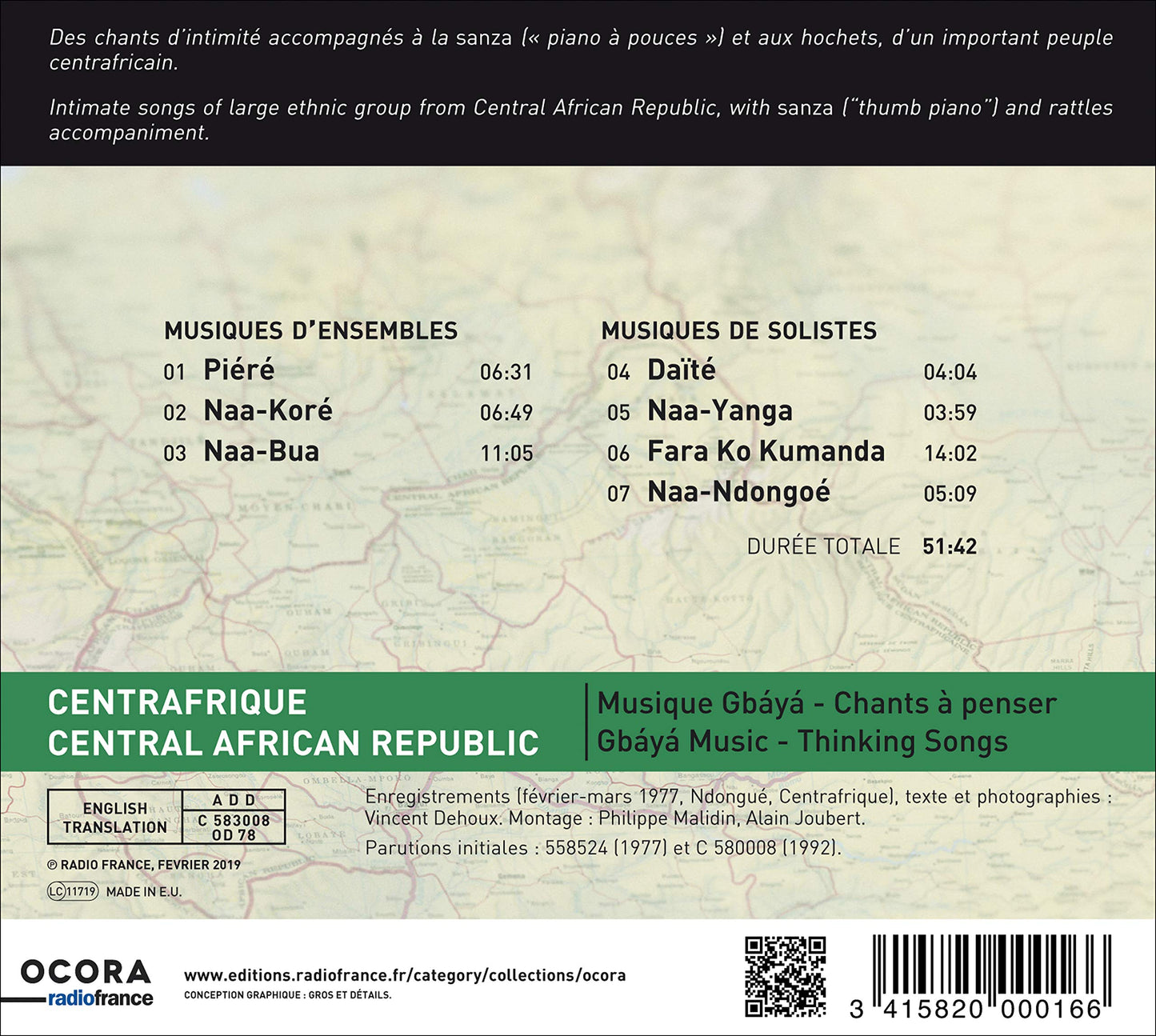 Centrafrique: Musique Gbáyá - Chants à penser