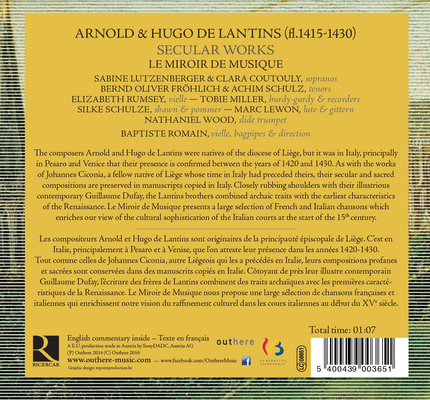 Arnold & Hugo de Lantis: Secular Works