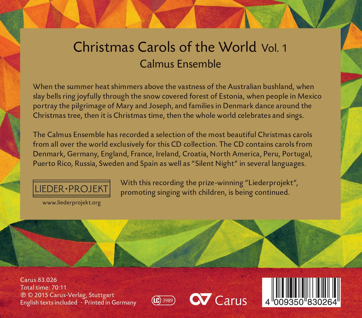 V1: CHRISTMAS CAROLS OF WORLD
