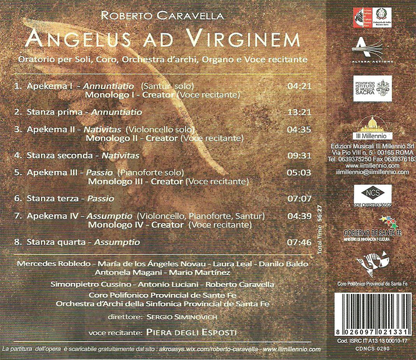 Roberto Caravella: Angelus ad Virginem