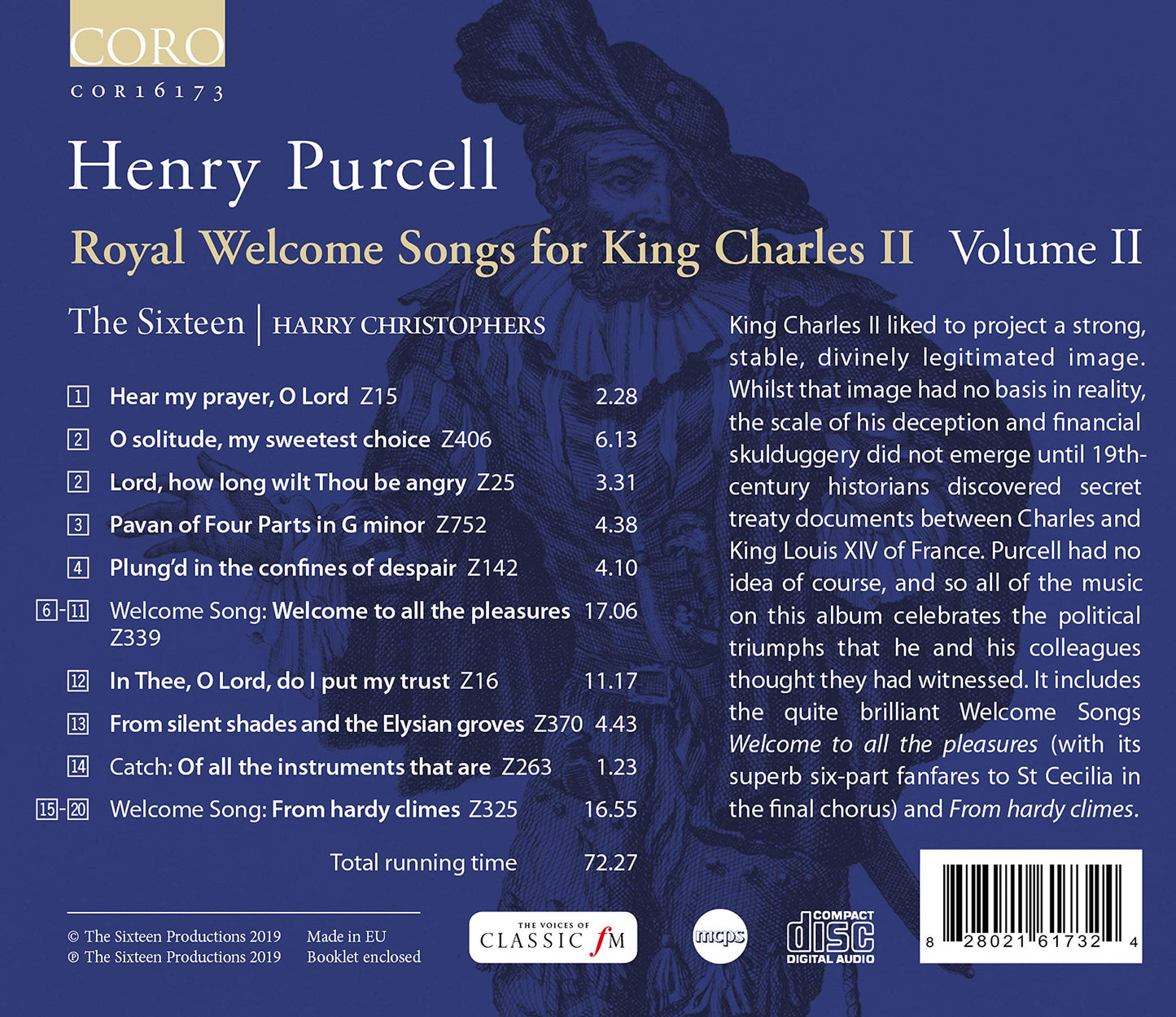 Purcell: Royal Welcome Songs for King Charles II