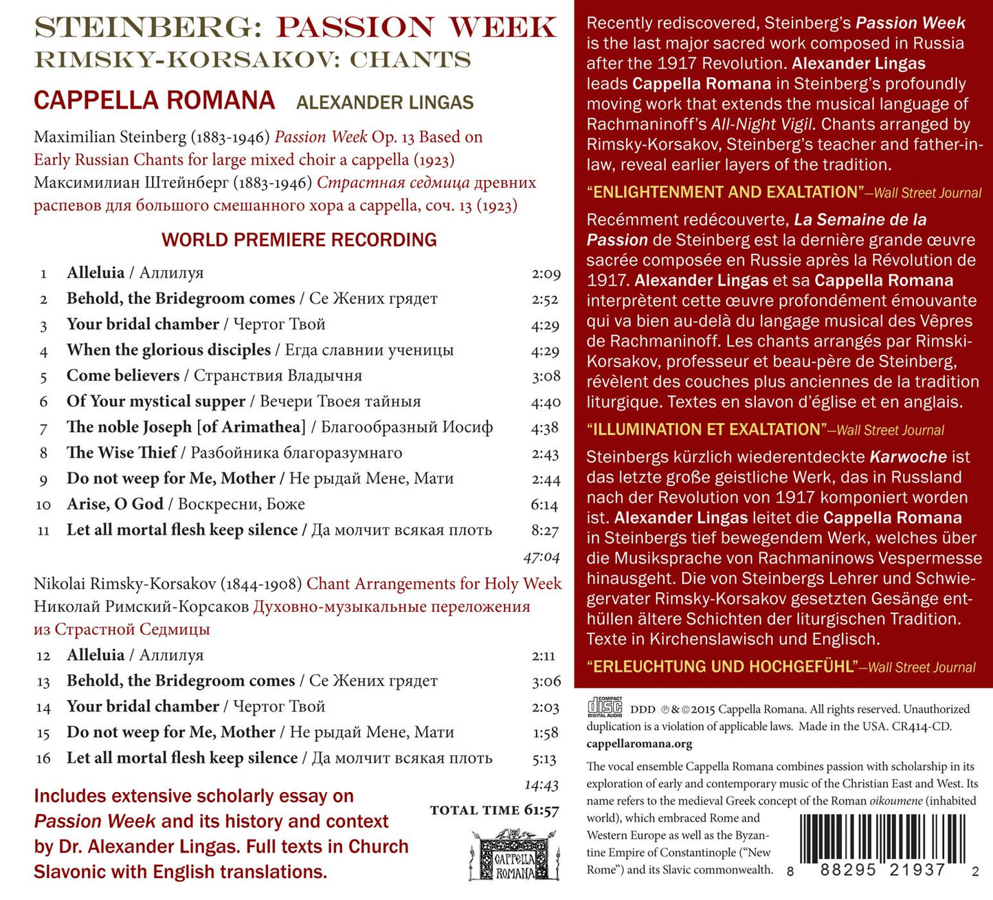 Steinberg: Passion Week