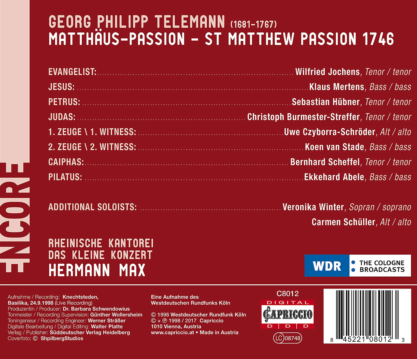 Telemann: St. Matthew Passion