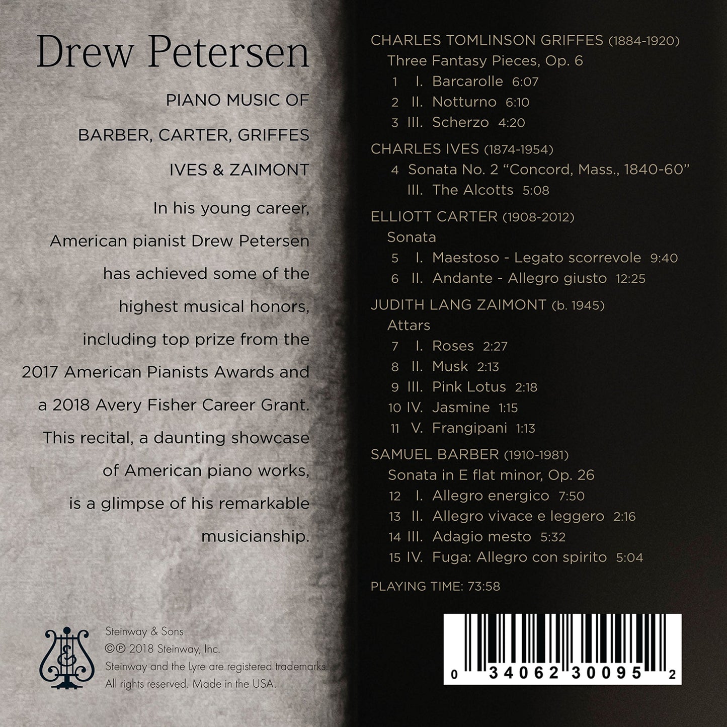 Barber, Carter, Griffes & Others: Piano Works