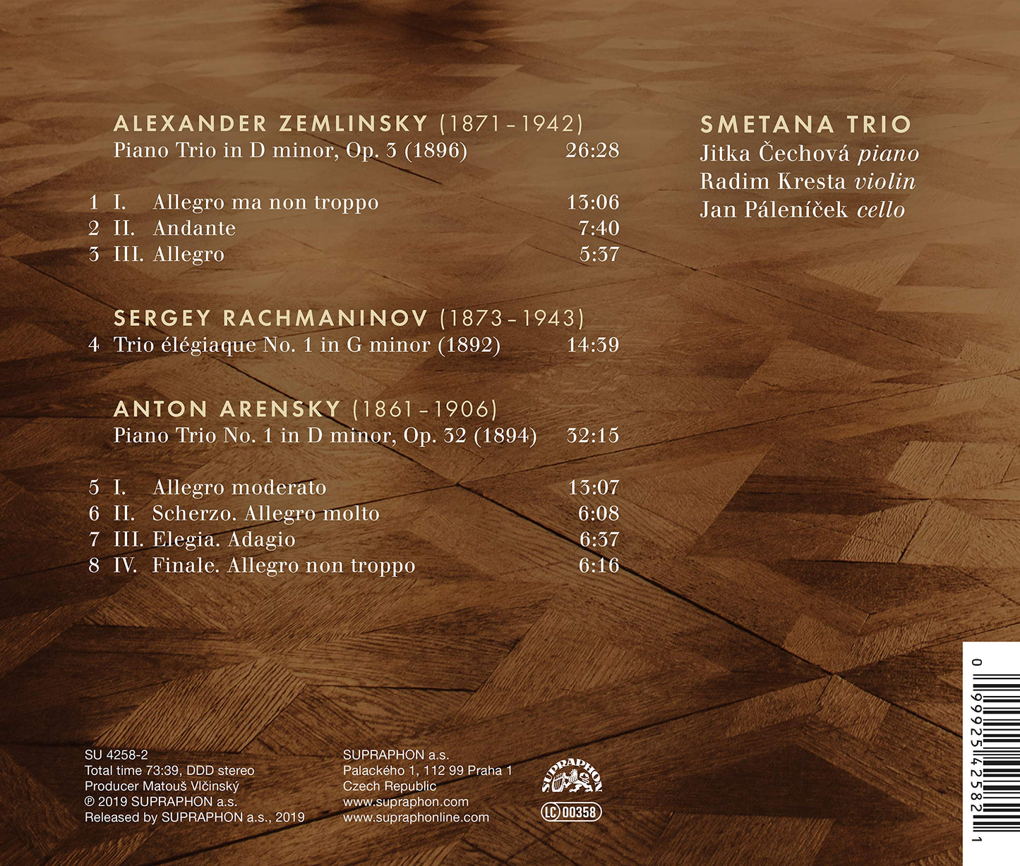 Zemlinsky, Rachmaninov, Arensky: Piano Trios