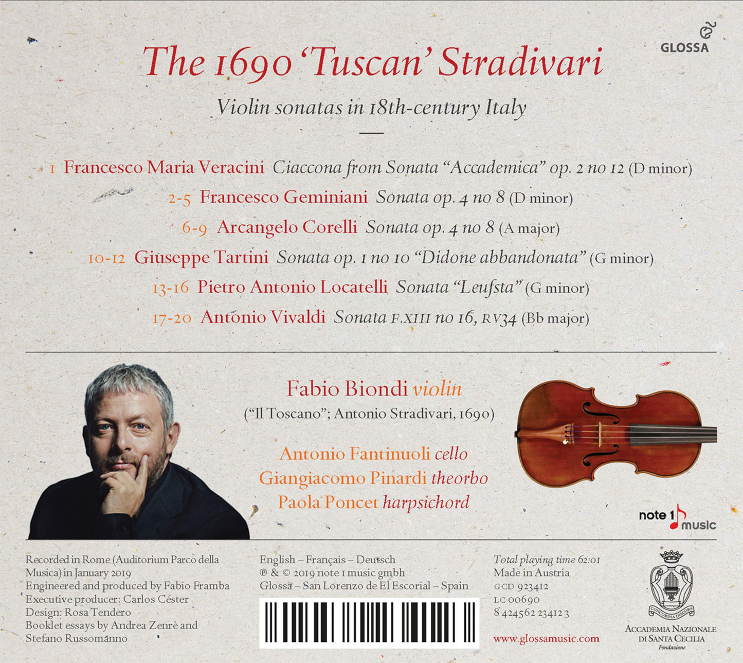 The 1690 "Tuscan" Stradivari: Violin Sonatas in 18th-century