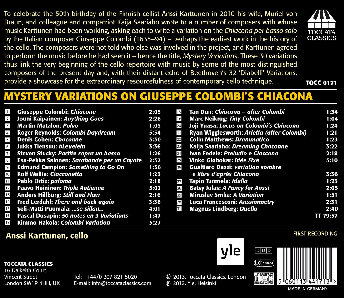 Mystery Variations on Giuseppe Colombi's Chiacona