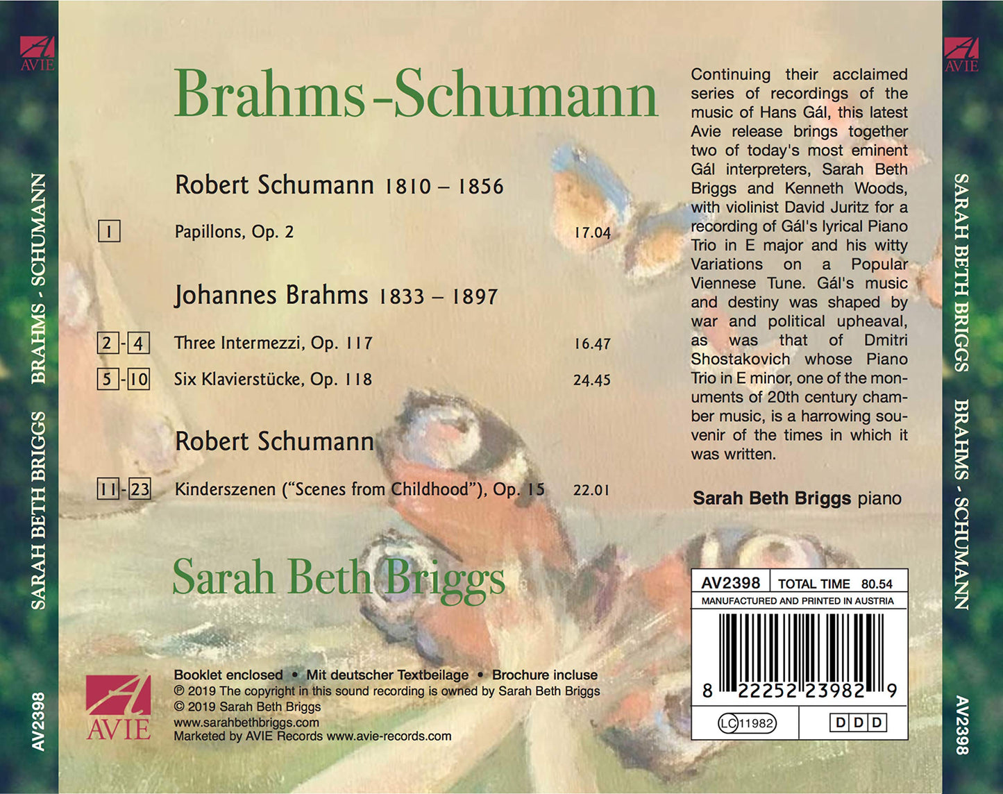 Schumann: Papillons - Kinderszenen - Brahms: Opp. 117, 118