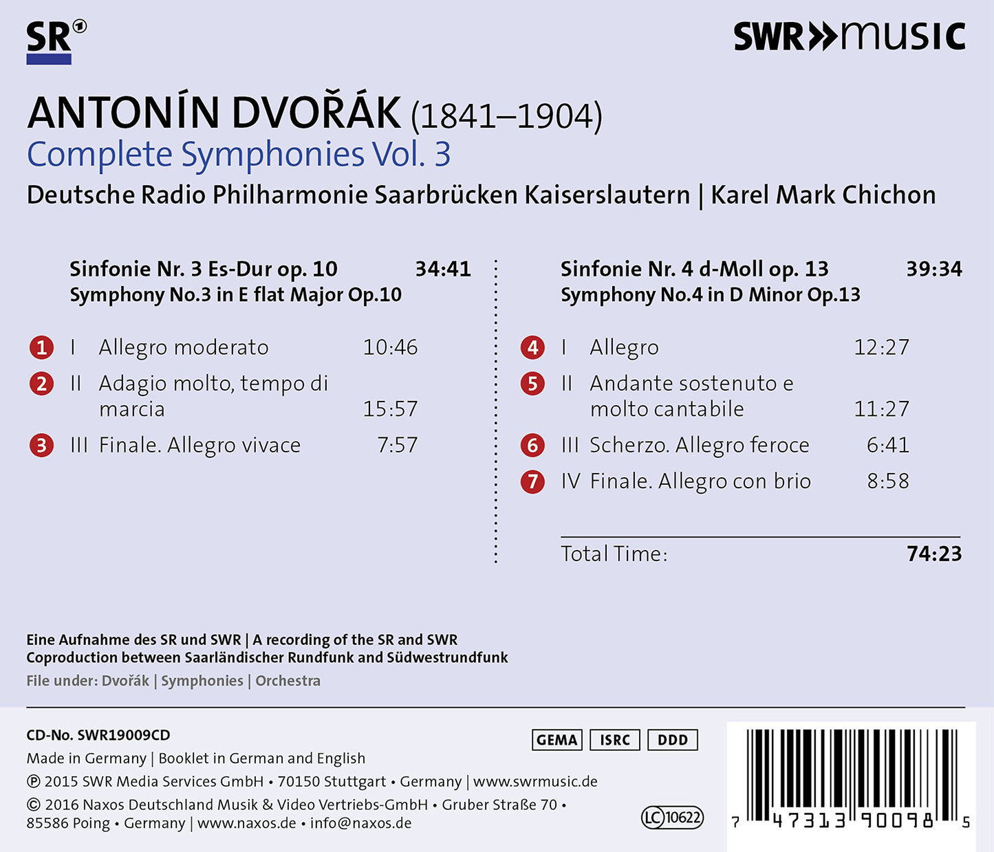 Dvorák: Complete Symphonies, Vol. 3