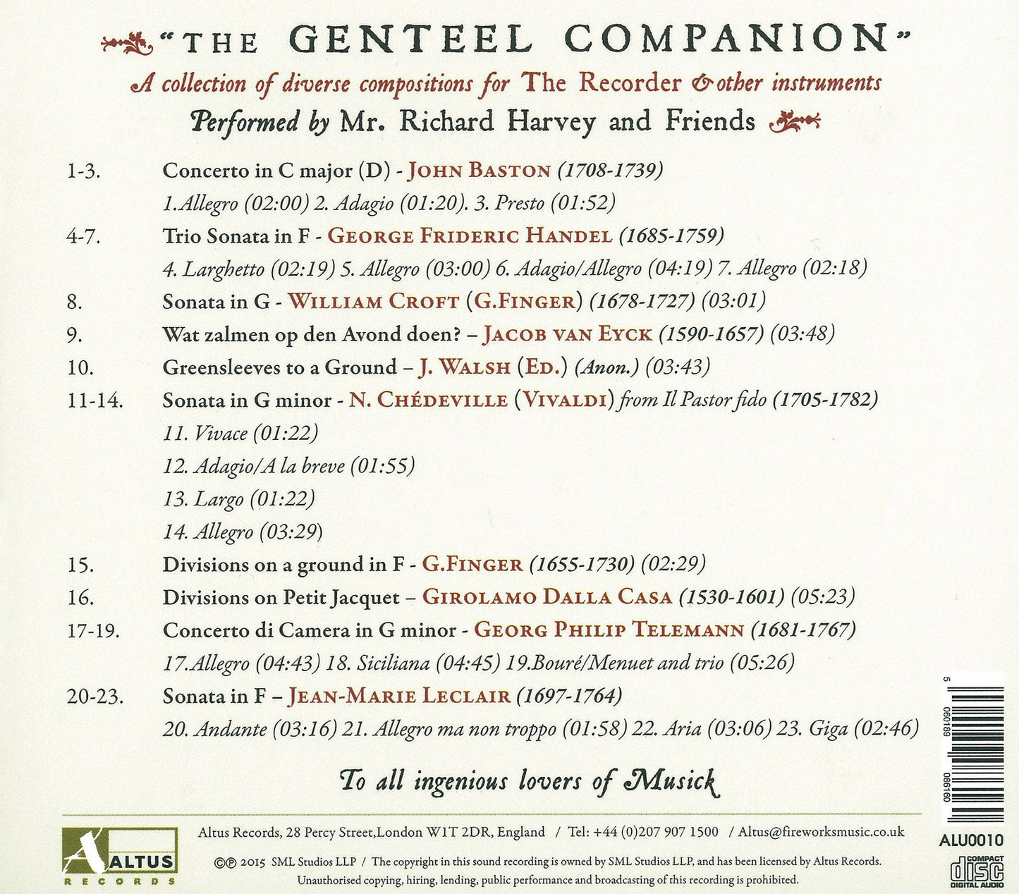 The Genteel Companion - A Recorder Recital