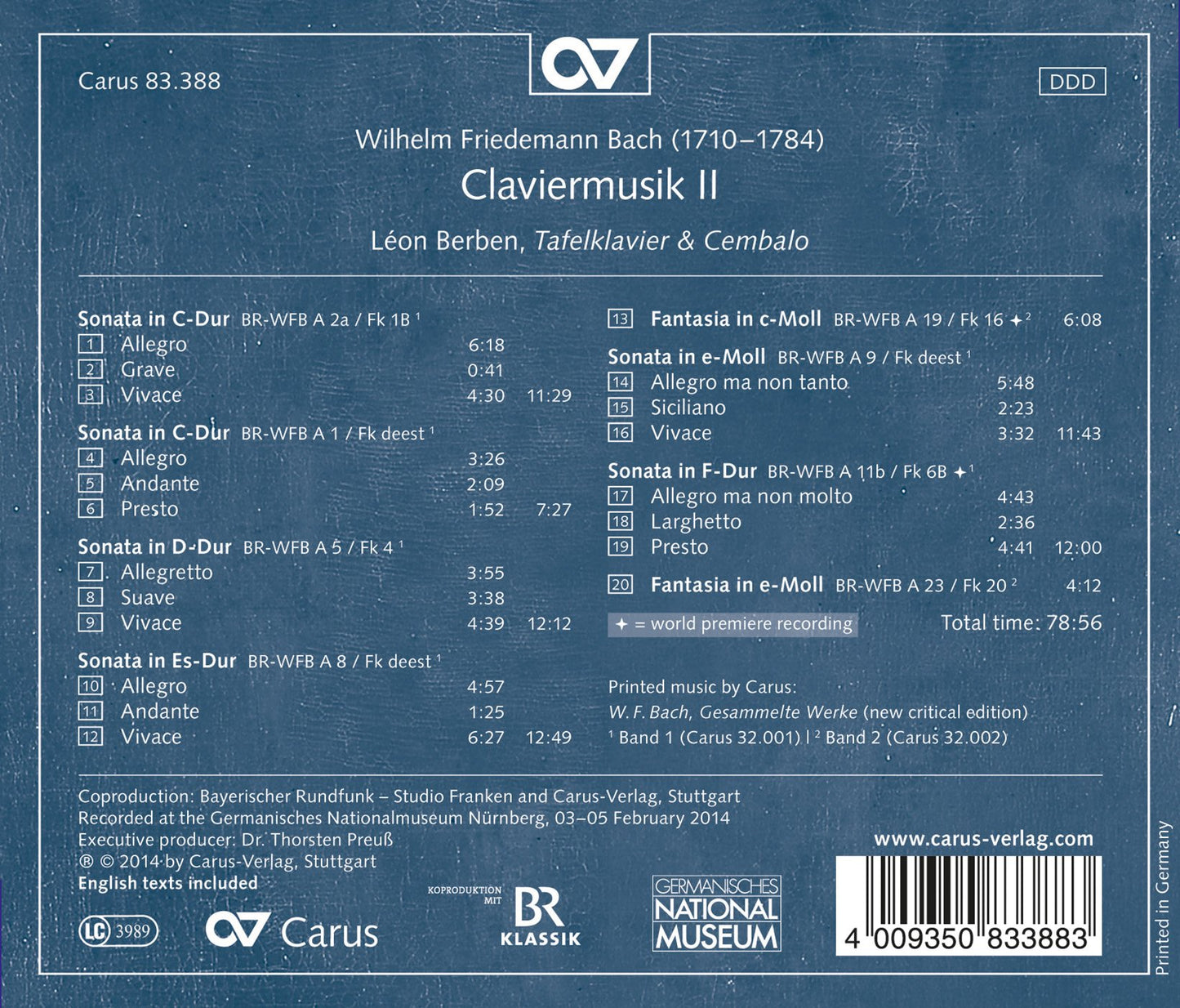 W.F. Bach: Claviermusik, Vol. 2