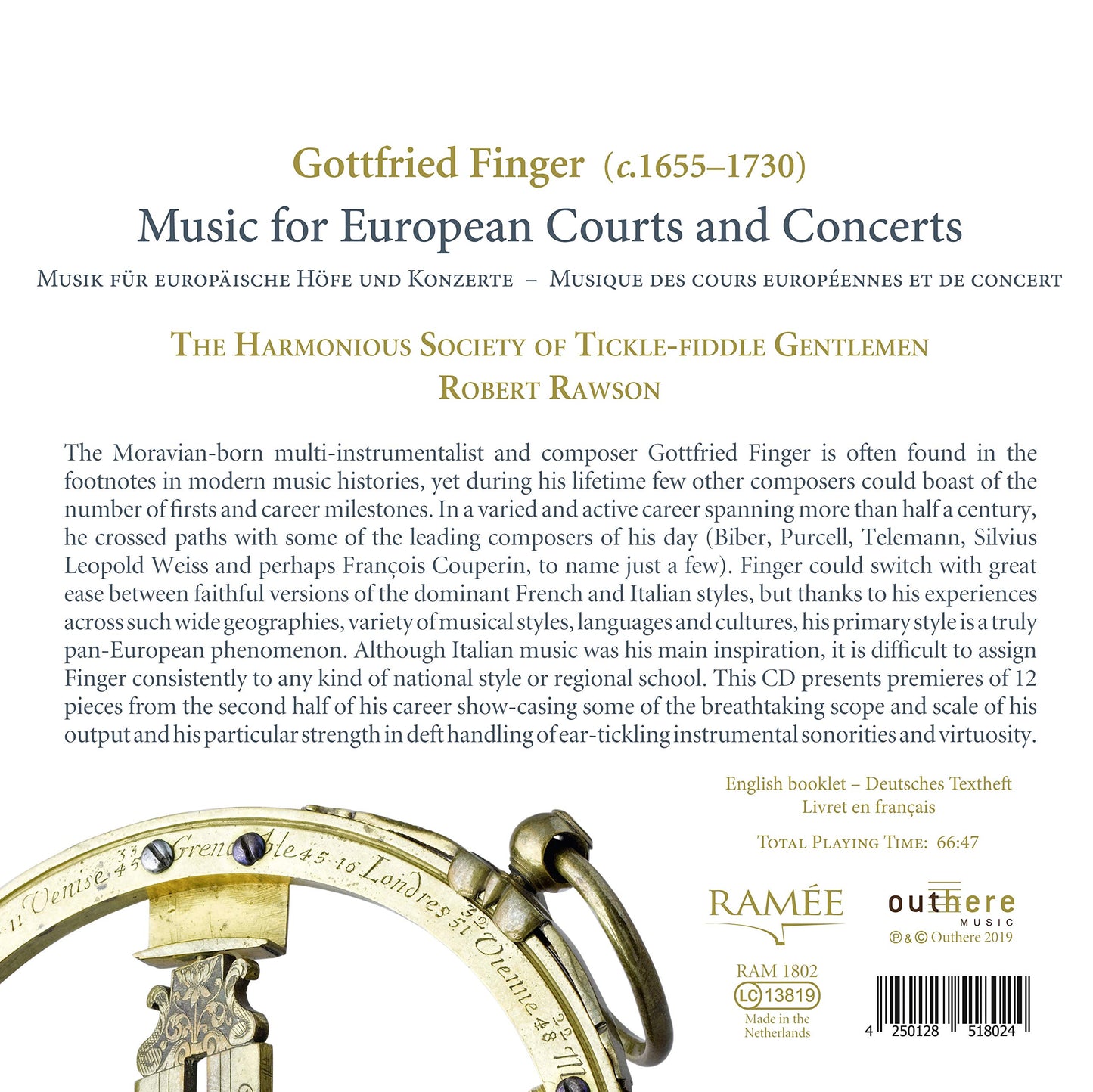 Finger: Music for European Courts and Concerts
