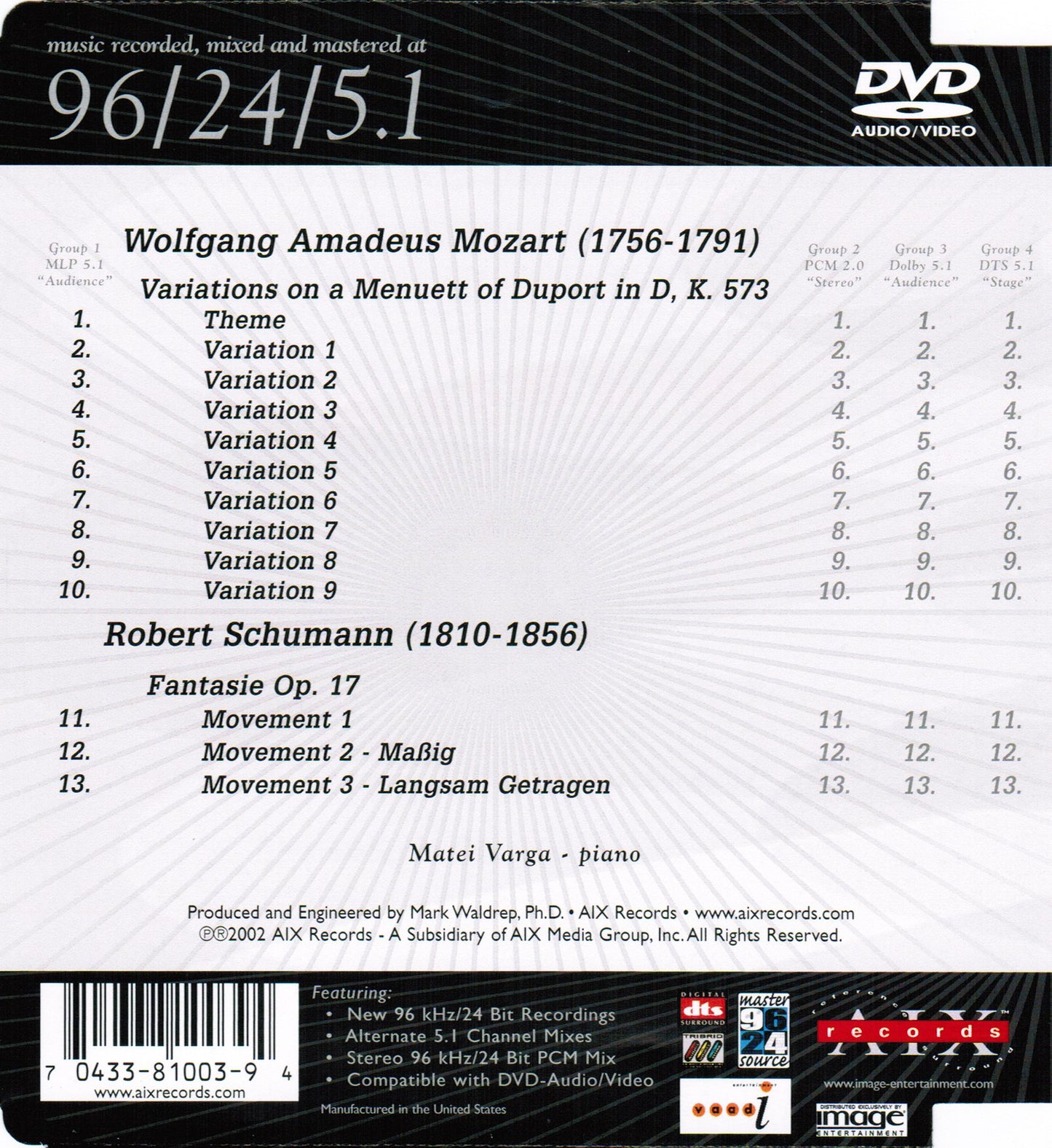 VARIATIONS K. 573, FANTASIE OP