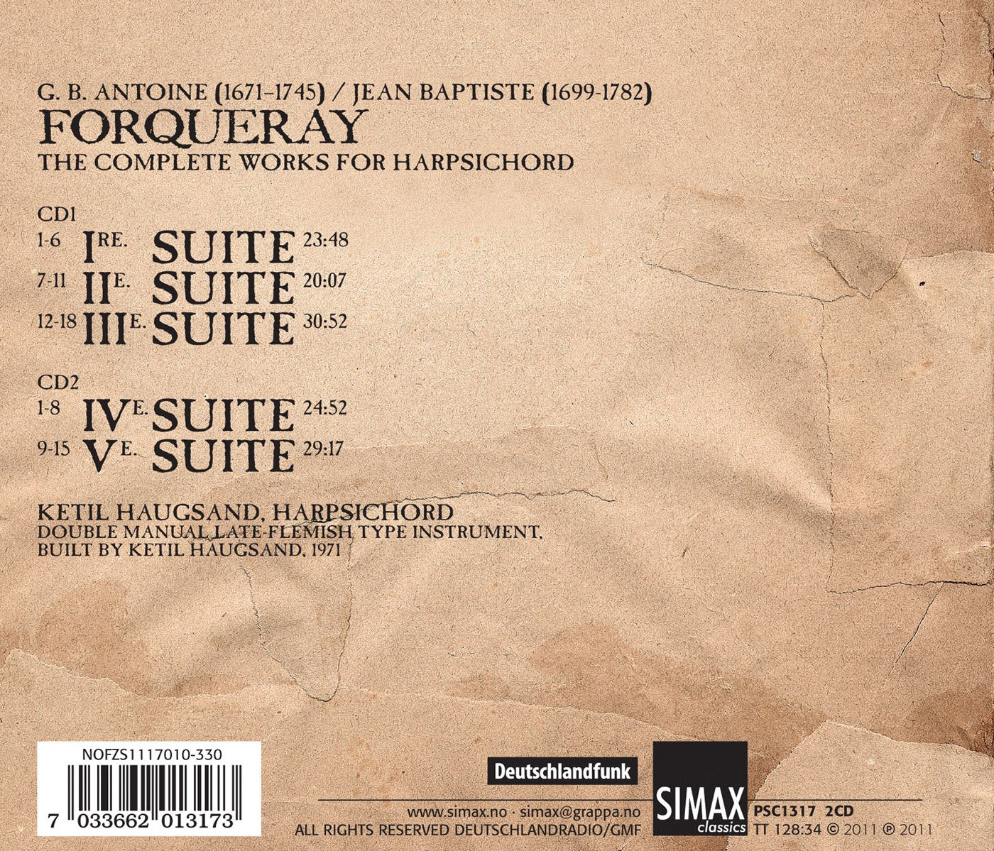 Forqueray: Pieces de Viole mises en Pieces de Clavecin