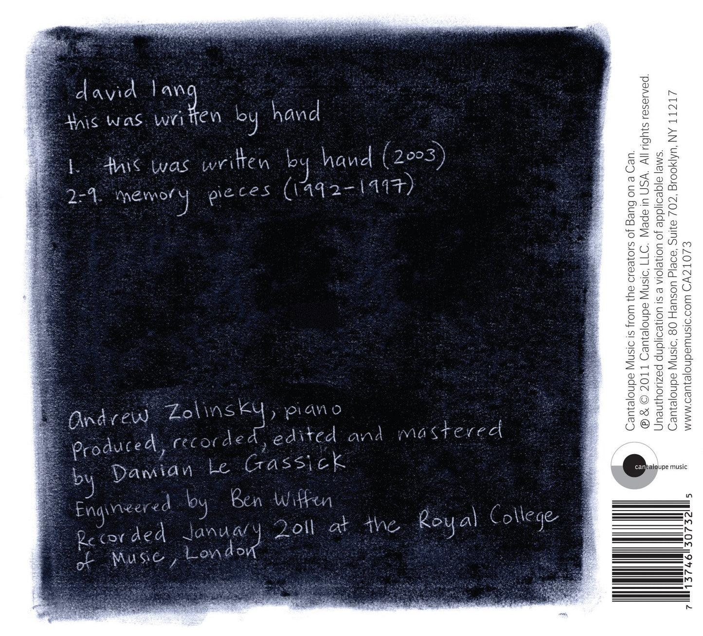 Lang: this was written by hand