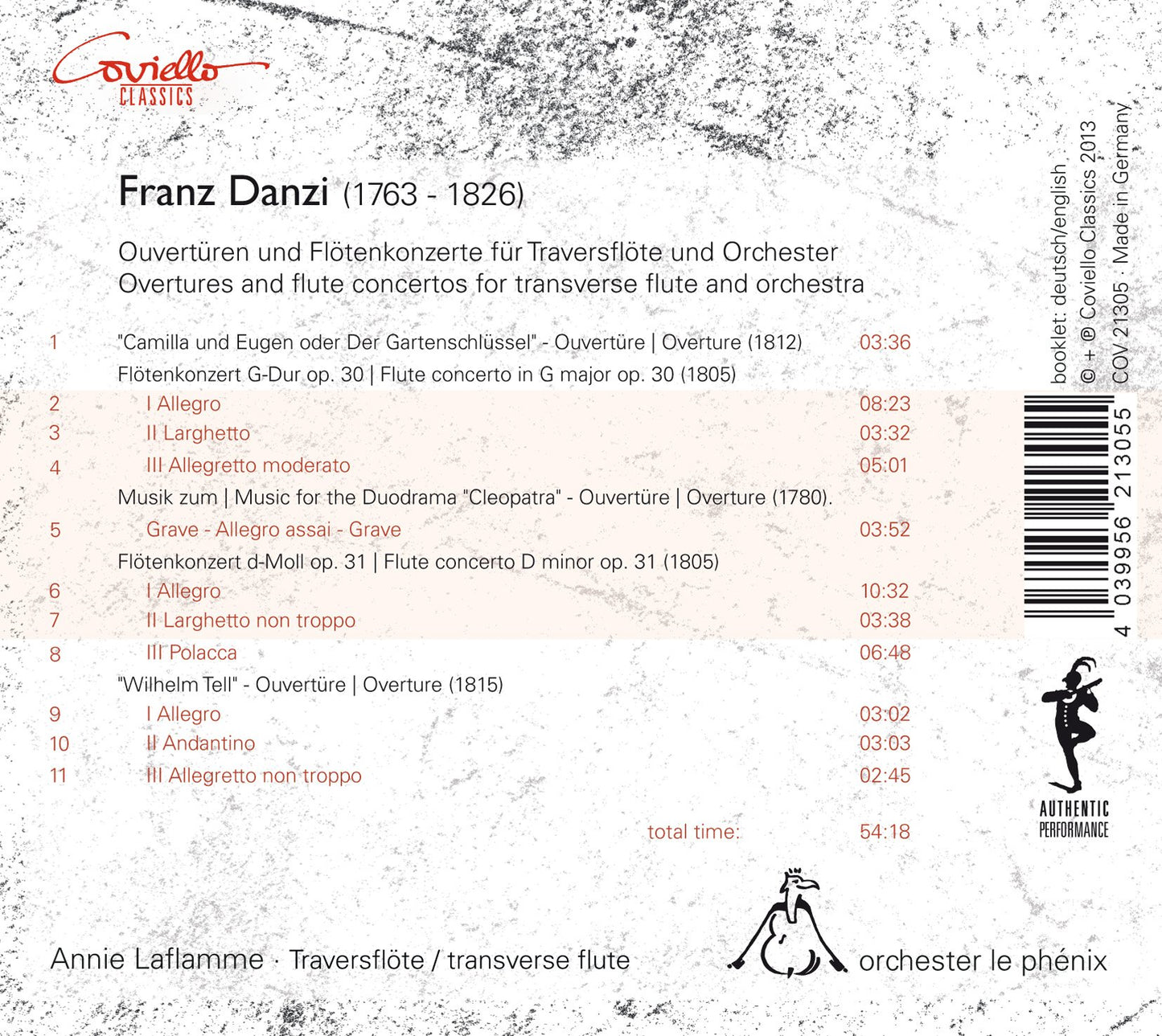Danzi: Overtures and concertos for transverse fl ute and orc