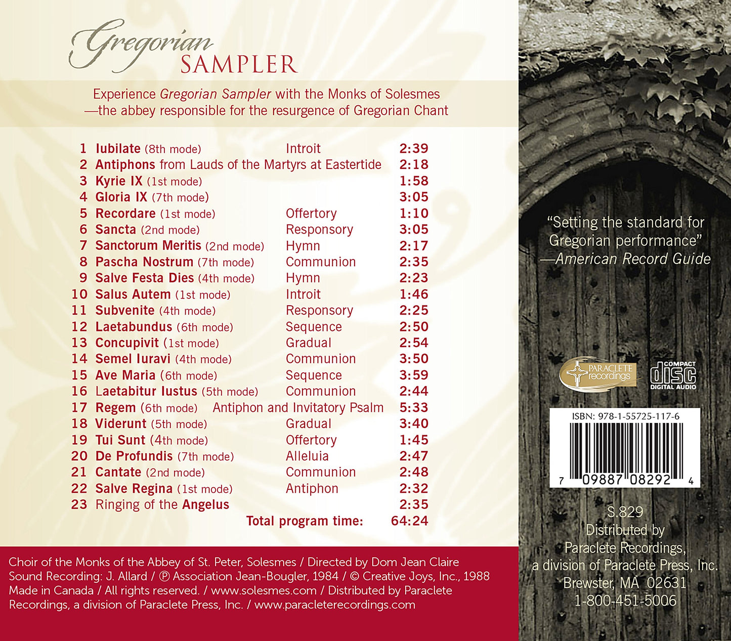 GREGORIAN SAMPLER