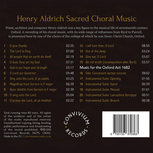 Henry Aldrich: Sacred Choral Music